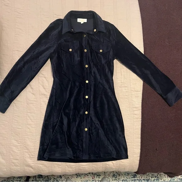 Julie Brown New York Navy Dress with Button Front - Picture 2 of 6